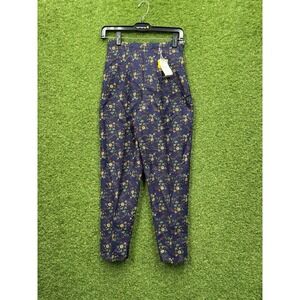 Vintage 70s Kmart Disco Pants Womens 4 Fits 22x24 Floral Pleated Geometric NWT